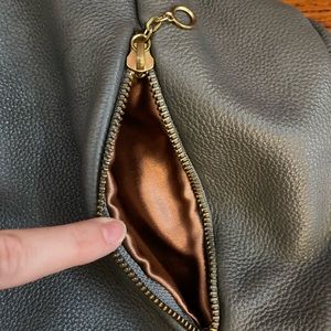 Pebbled Grey Leather Bag. Made by Opelle.